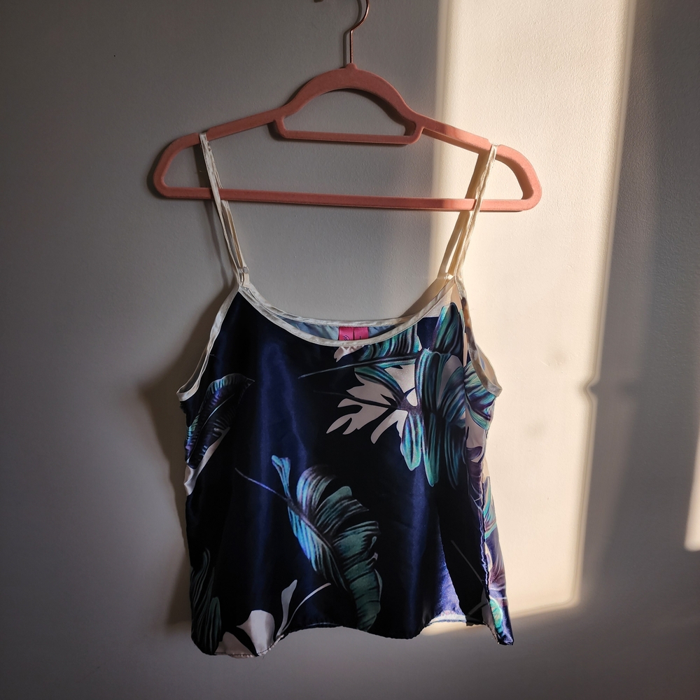 Navy Tropical Print Camisole